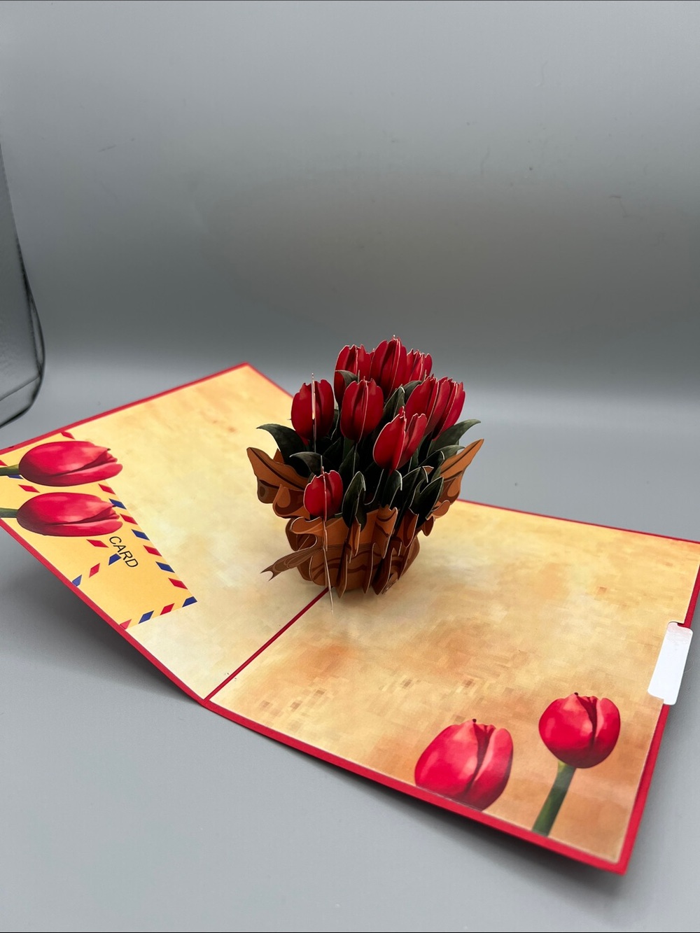 Nium Craft Red Tulip 3D Pop-Up Greeting Card